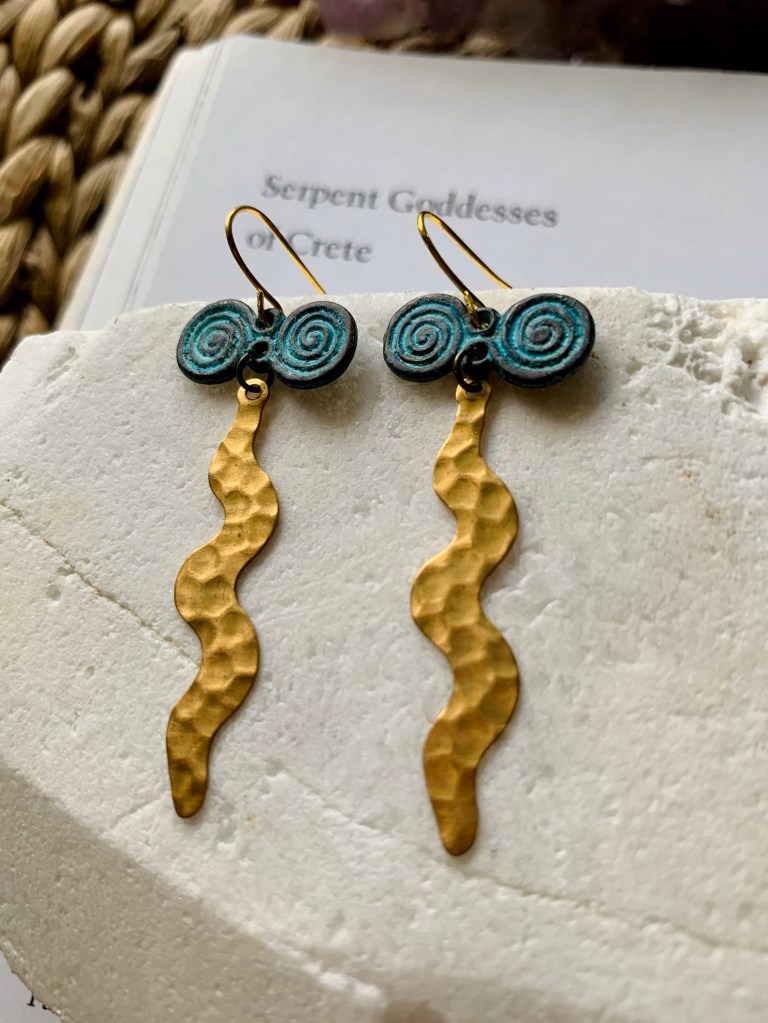 Snake earrings by Etsy seller The Moon and The Sea